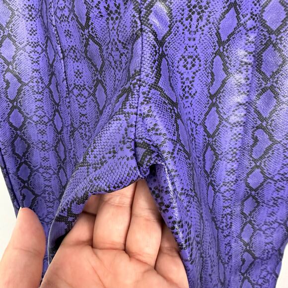 Nasty Gal Purple Faux Leather Snake Skin High Waist Pants Size 2 - Picture 6 of 11